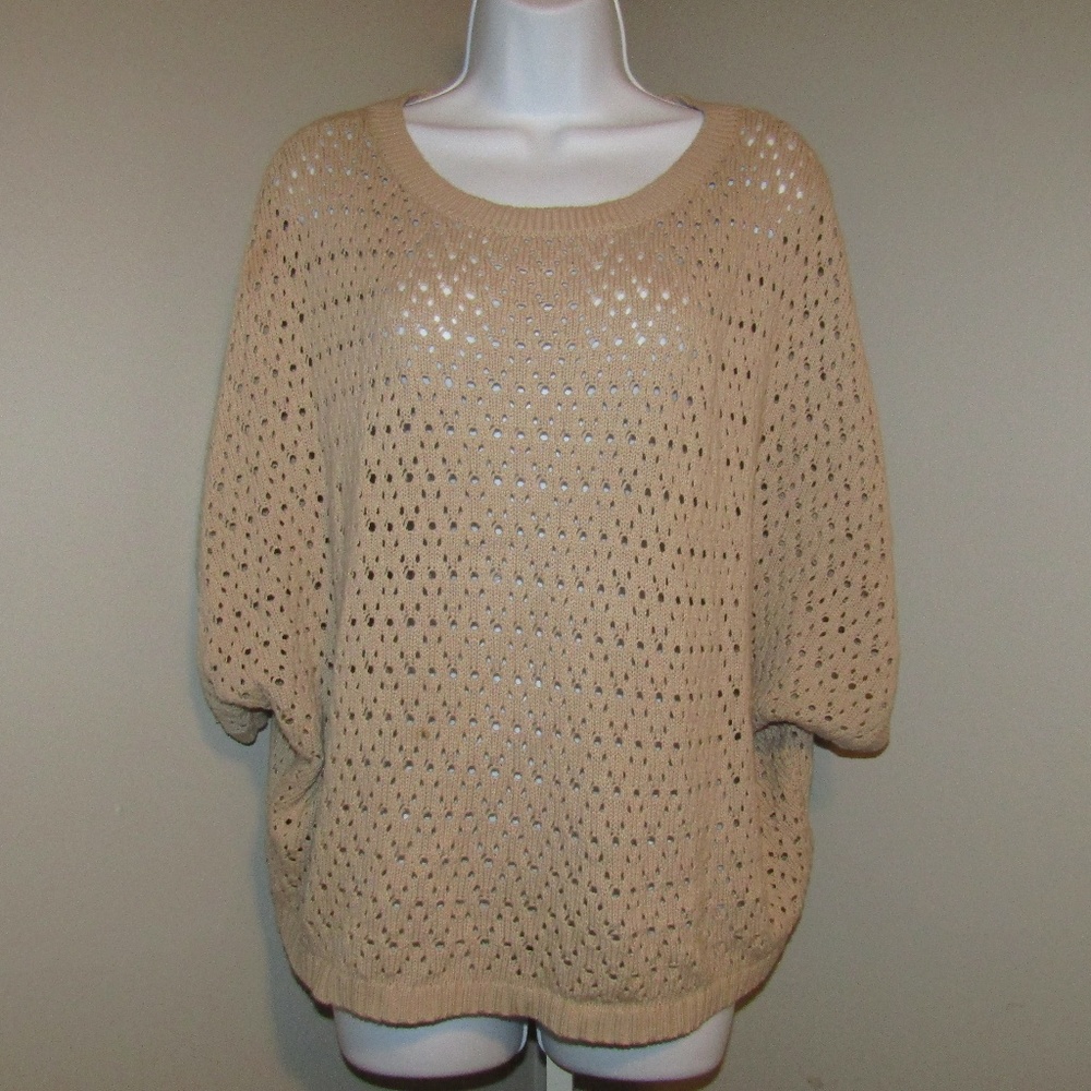 Forever 21 Top Blouse Tan Size Small Short sleeve - Picture 1 of 8